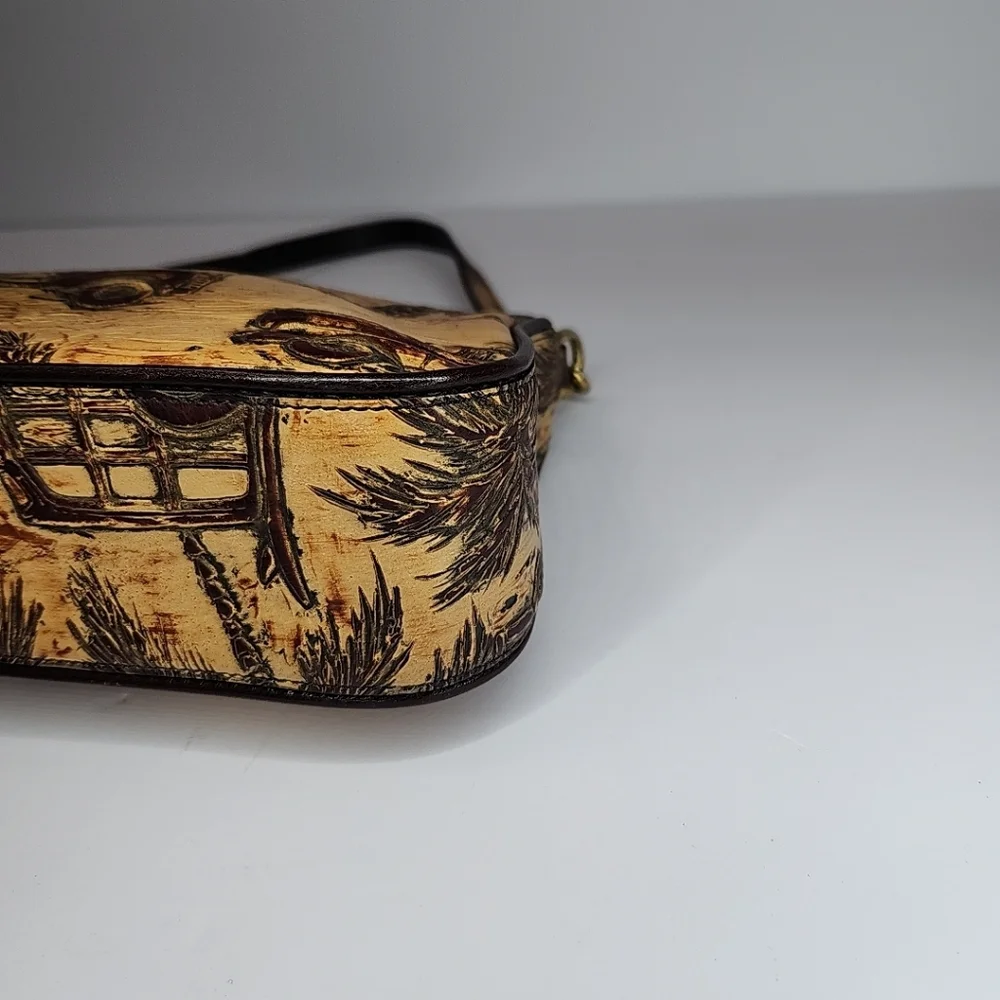 Brahmin Emma Copa Cabana Woody Car Leather Handbag Chocolate Brown Small RARE - Picture 14 of 16